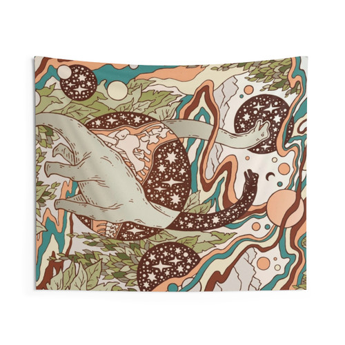 Jurassic Portal Retro Dinosaur Tapestry