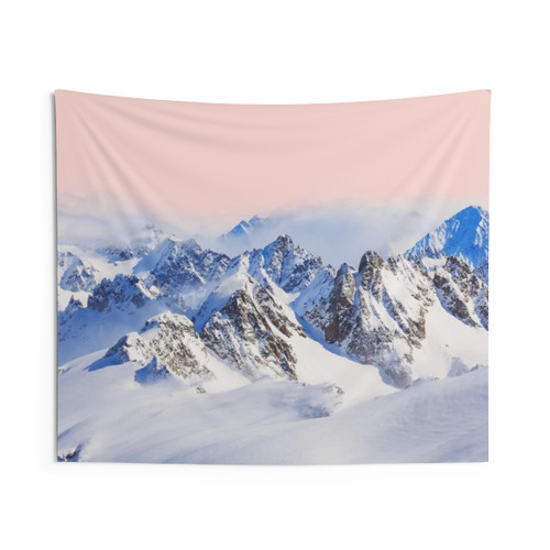 The Promised Land Digital Tapestry featuring a snowy mountain landscape