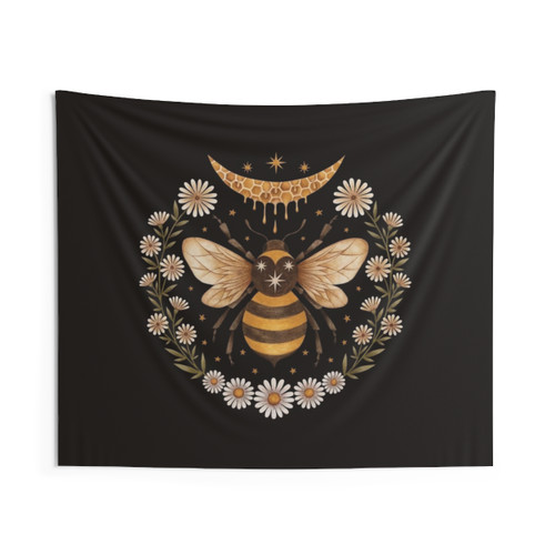 Honey Moon Tapestry - Floral and Beekeeping Wall Decor