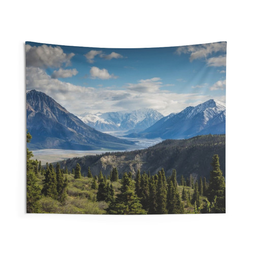 Nature Photography Wall Tapestry - Forest Mountains River Landscape
