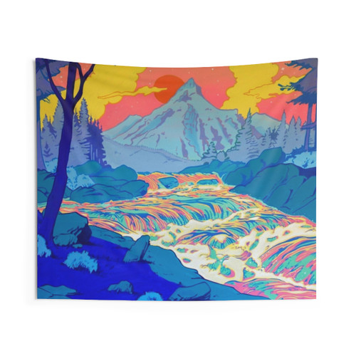 Colorful River Pop Art Tapestry