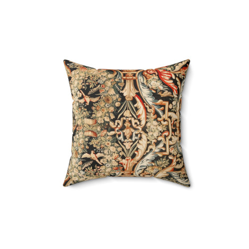 Vintage Floral Aubusson Tapestry Pillow