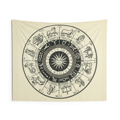 Vintage Zodiac and Astrology Chart Tapestry
