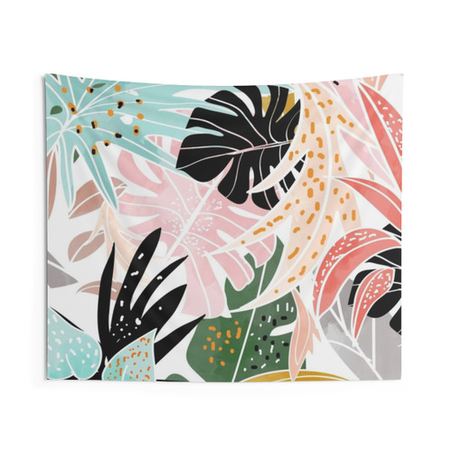 Veronica Tropical Tapestry with Monstera and Banana Leaves