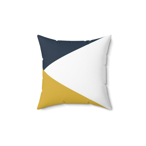 Colorblock Navy Blue, Mustard Yellow & White Decorative Pillow