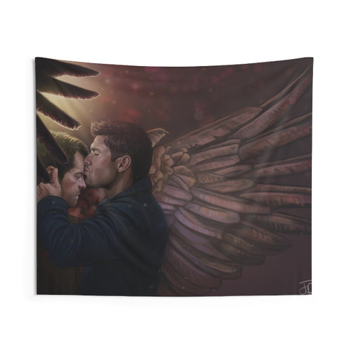 Supernatural Destiel Tapestry Featuring Castiel and Dean Winchester