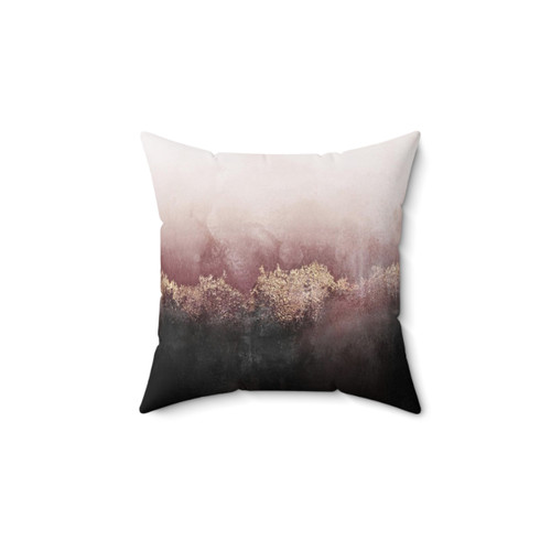 Modern abstract pink and gold gradient pillow