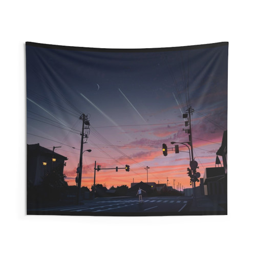 Anime Urban Sky Tapestry Wall Hanging