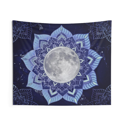 Glowing Moon Mandala Tapestry Wall Art