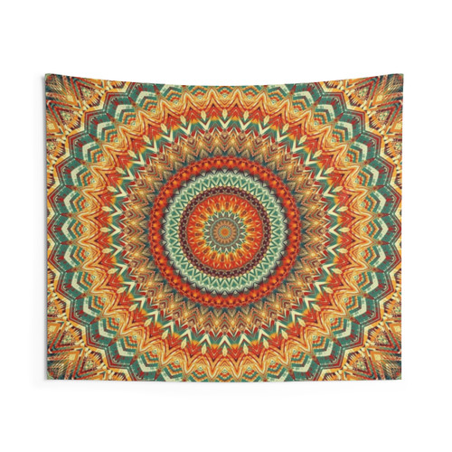 Mandala Tapestry - Vibrant Flower of Life Wall Hanging