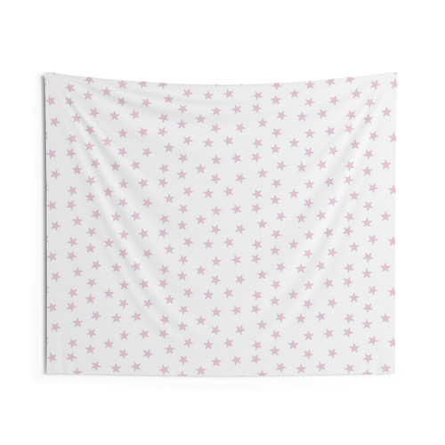 Light Pink Stars Tapestry - Aesthetic and Cute Wall Decor