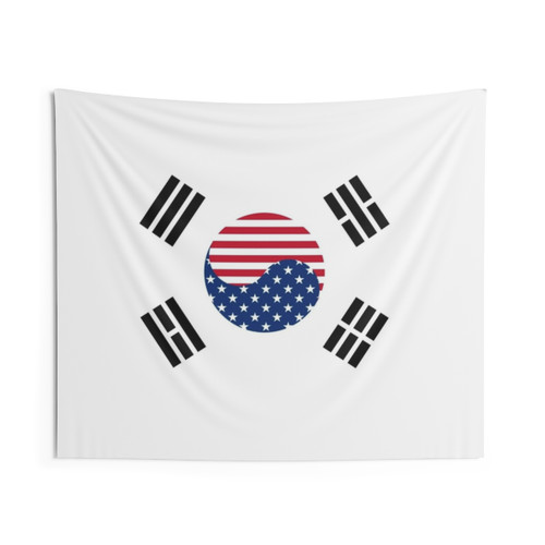 Korean American Flag Tapestry Wall Hanging