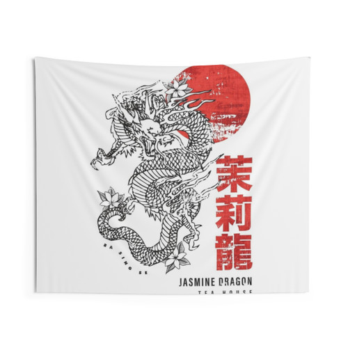 Vintage Jasmine Dragon Tea House Tapestry Wall Hanging