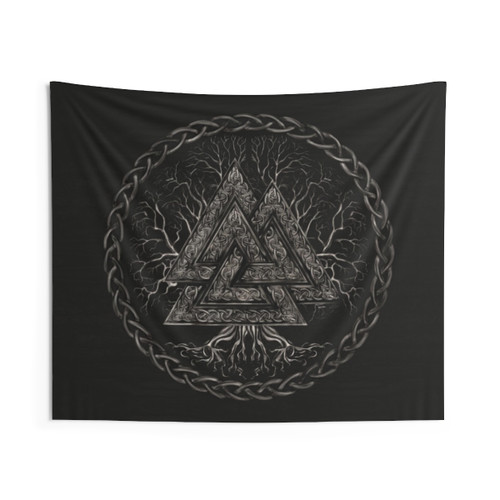 Valknut and Yggdrasil Viking Tapestry