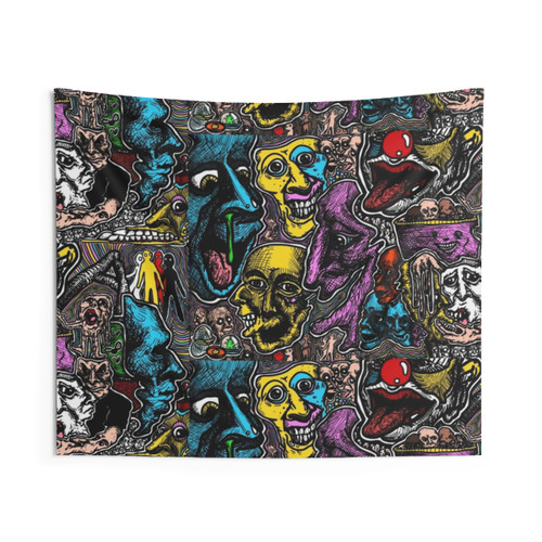 Inside Skizzum Trippy Schizophrenia & Bipolar Tapestry Wall Art