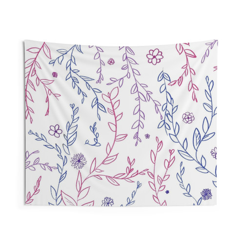 Subtle Bi Pride Vines and Flowers Tapestry
