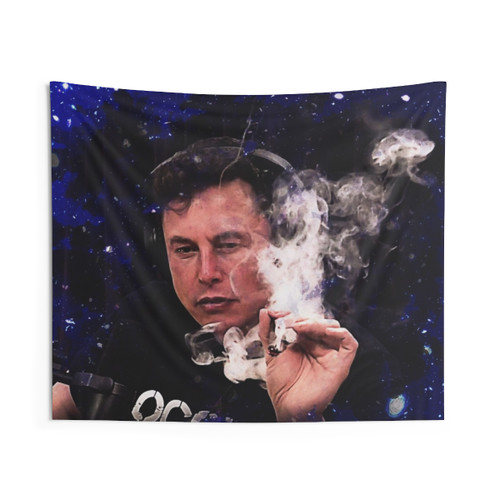 Elon Musk Smoking Tapestry - Space X & Tesla Art