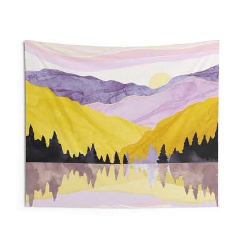 Spring Lake Tapestry - Watercolor Landscape Wall Art