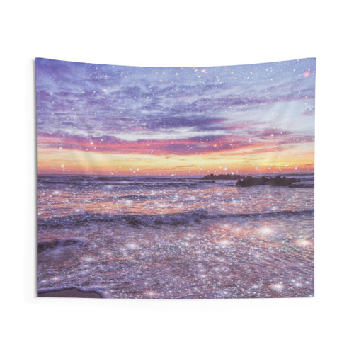 Sparkly ocean vintage aesthetic tapestry wall decor