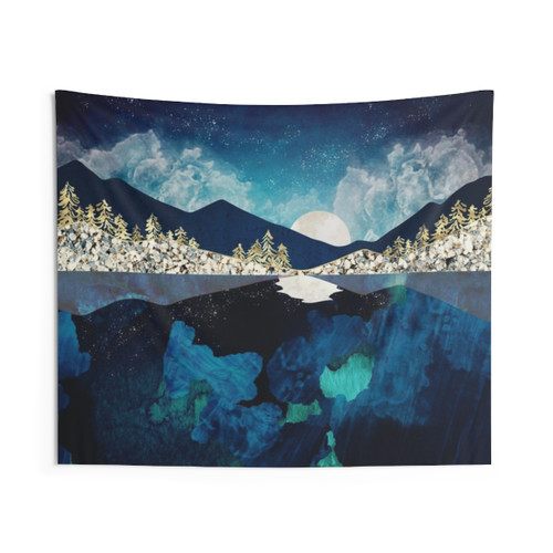 Midnight Water Tapestry - Celestial Nature Wall Art