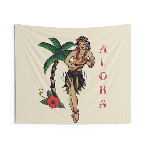 Traditional Hawaiian Hula Girl Tapestry