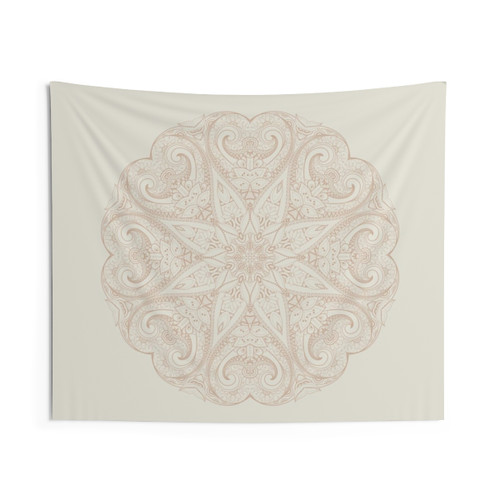 Beige Mandala Tapestry Wall Hanging