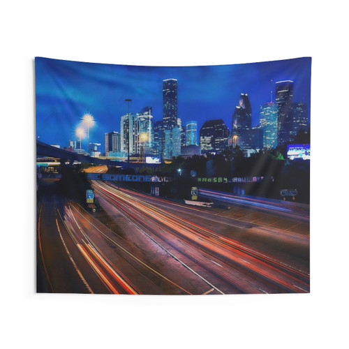 Houston Skyline Tapestry Wall Hanging