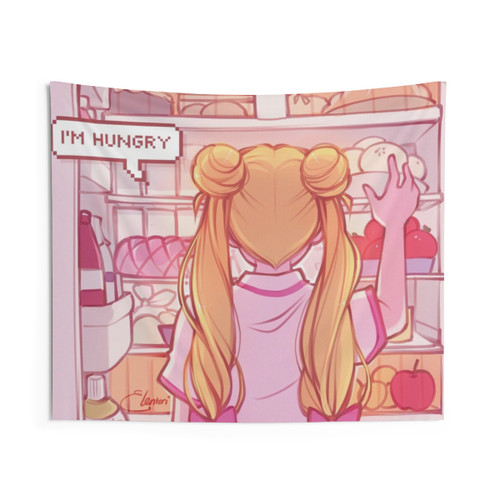 Sailor Moon Inspired I'm Hungry Tapestry Wall Hanging