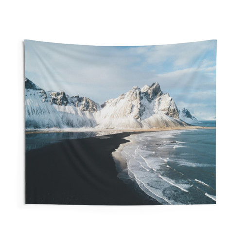 Iceland Beach Sunset Landscape Photography Tapestry