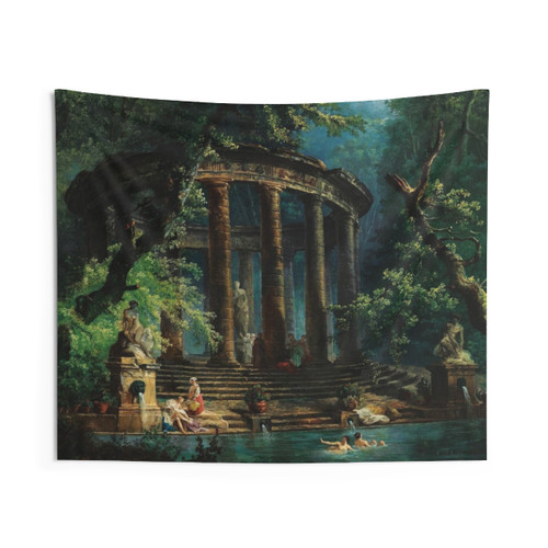 Hubert Robert Tapestry - The Bathing Pool
