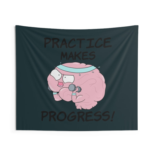 Practice Makes Progress Tapestry featuring Amoeba Sisters