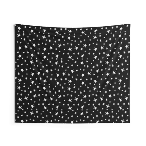 Starry Night Black and White Tapestry