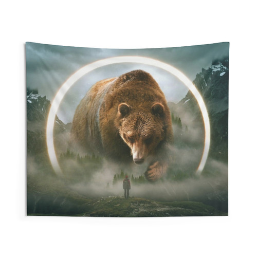 Aegis Bear Tapestry - Grizzly Bear Wall Hanging