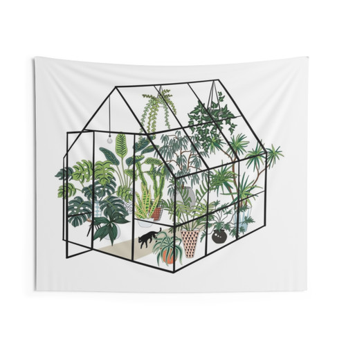 Greenhouse with Plants Tapestry