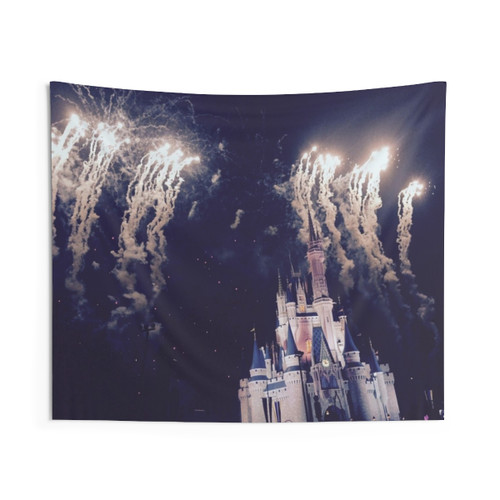Disney Castle with Fireworks Tapestry Wall Hanging