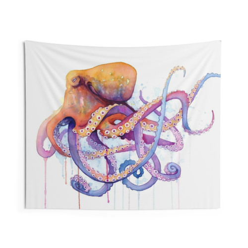 Vibrant Octopus Tapestry Wall Art