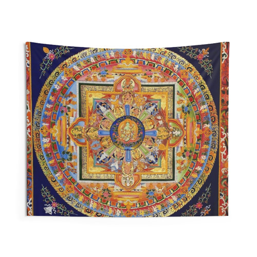 Buddhist Green Tara Mandala Tapestry - Spiritual Home Decor