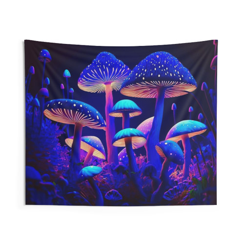 Enlightened Fungi Psychedelic Mushroom Tapestry