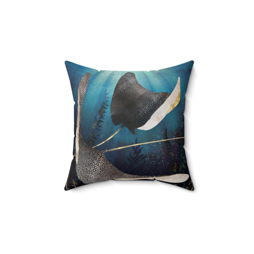 Metallic Stingray Decorative Pillow