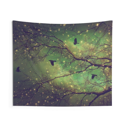 Where Dusk Meets Dawn Magical Forest Tapestry