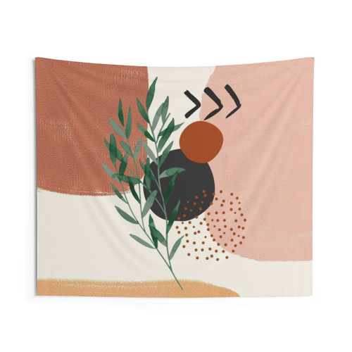 Eucalyptus Branch Abstract Watercolor Tapestry