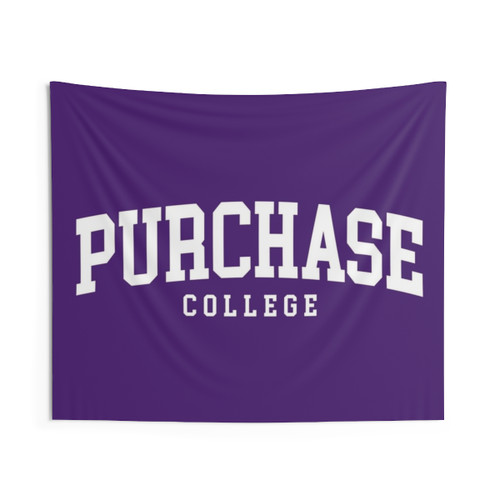 SUNY Purchase College Curved Font Tapestry