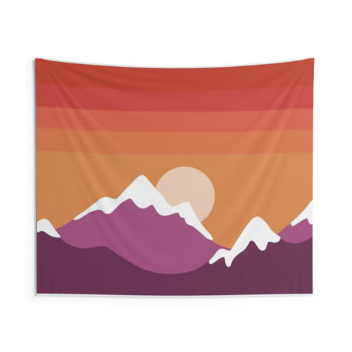 Colorful Lesbian Pride Landscape Tapestry