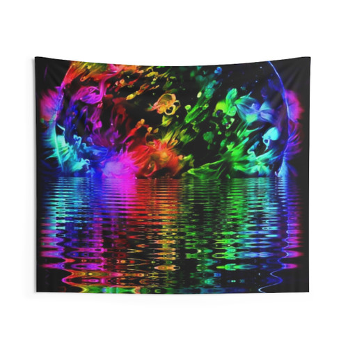 Blacklight Solar Reflections Abstract Tapestry