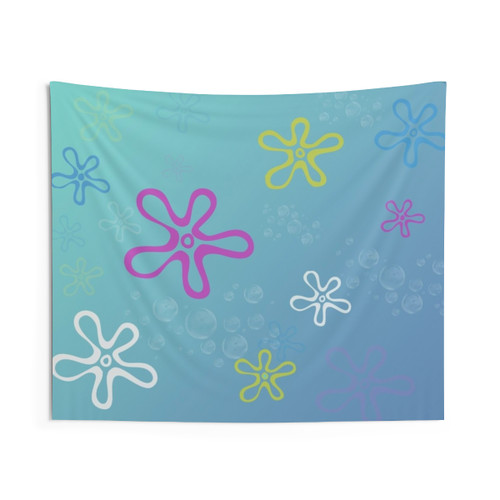 Bikini Bottom Hawaiian Themed Tapestry