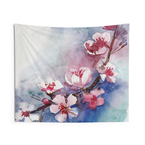 Watercolor Floral Tapestry Wall Hanging