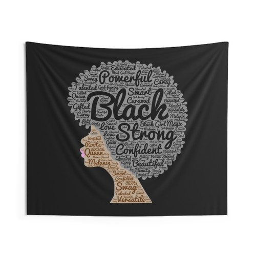 Black Woman Natural Hair Afro Tapestry Wall Art