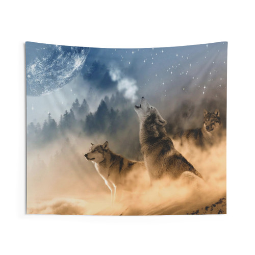 Wolves Howling At The Moon Tapestry