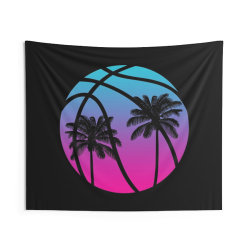 Miami Vice Basketball Tapestry - Black Wall Decor