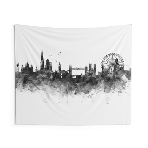 London Skyline Watercolor Tapestry